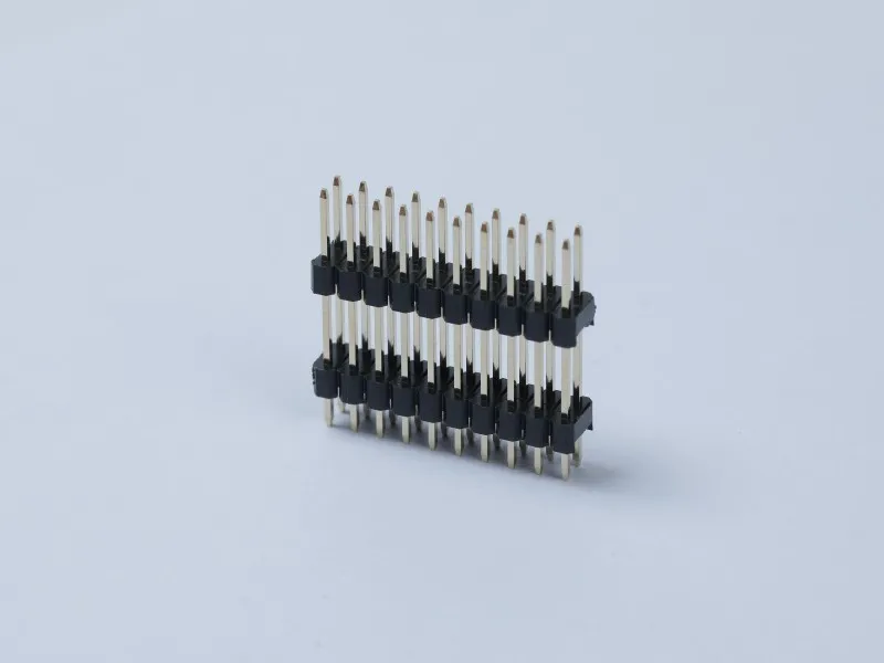 Pin Header Double Row Double Plastic PH2.54mm 10*2Pin Gold Plated 180 Degree DIP
