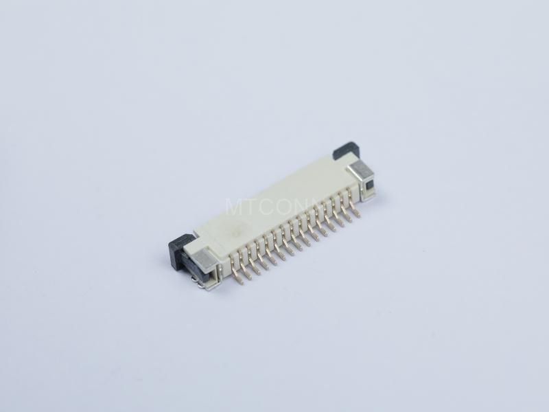 FPC Connector 1.0mm Pitch 15Pin 2.5mm Height Right Angle SMT Upper Contact Slide Type
