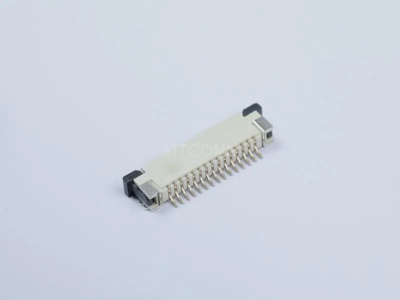 FPC Connector 1.0mm Pitch 15Pin 2.5mm Height Right Angle SMT Upper Contact Slide Type