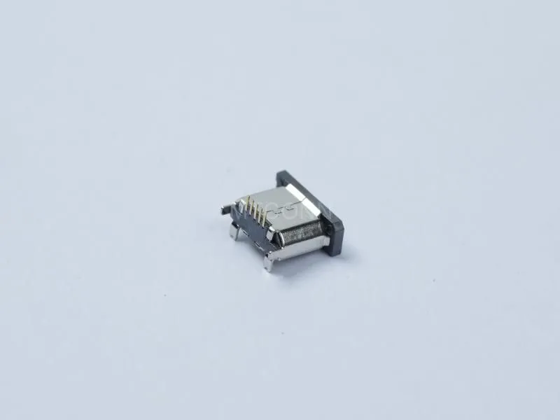 Micro USB Connector 5 Pin 5.1mm Length Vertical SMT Edge Curl Type