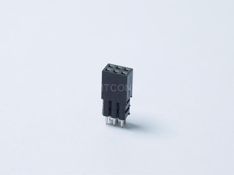 Female Header Double Row PH2.54mm 3*2Pin H13.58 180 Degree DIP