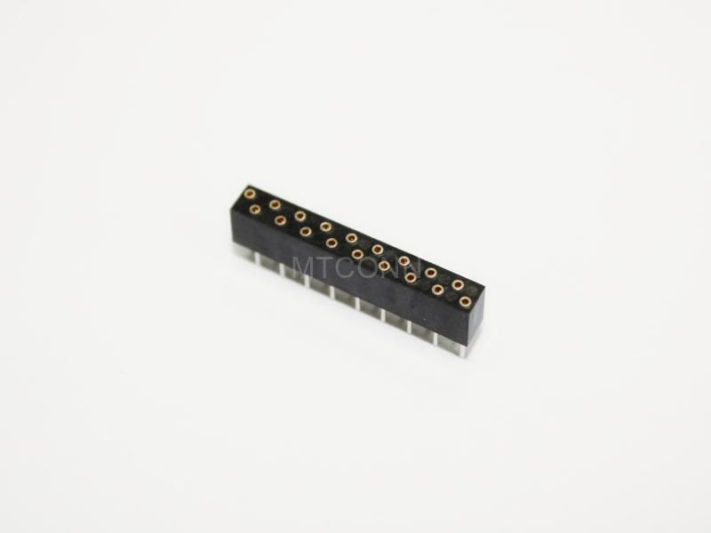 Female Header PH1.27mm Dual-Row 2*9Pin 180 Degree DIP