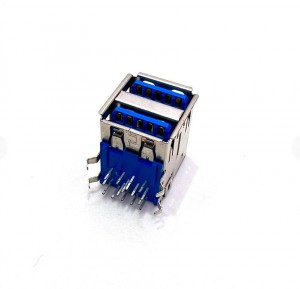 USB3.0 double layer 18 pins DIP right angle
